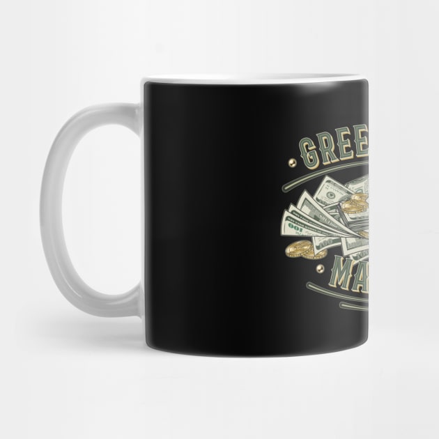 Pile of cash money with 100 dollars bills and golden coins by OA_Creation